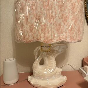 Viral Swan Lamp Karma Living Pink Pleated Shade Grandmillennial TikTok